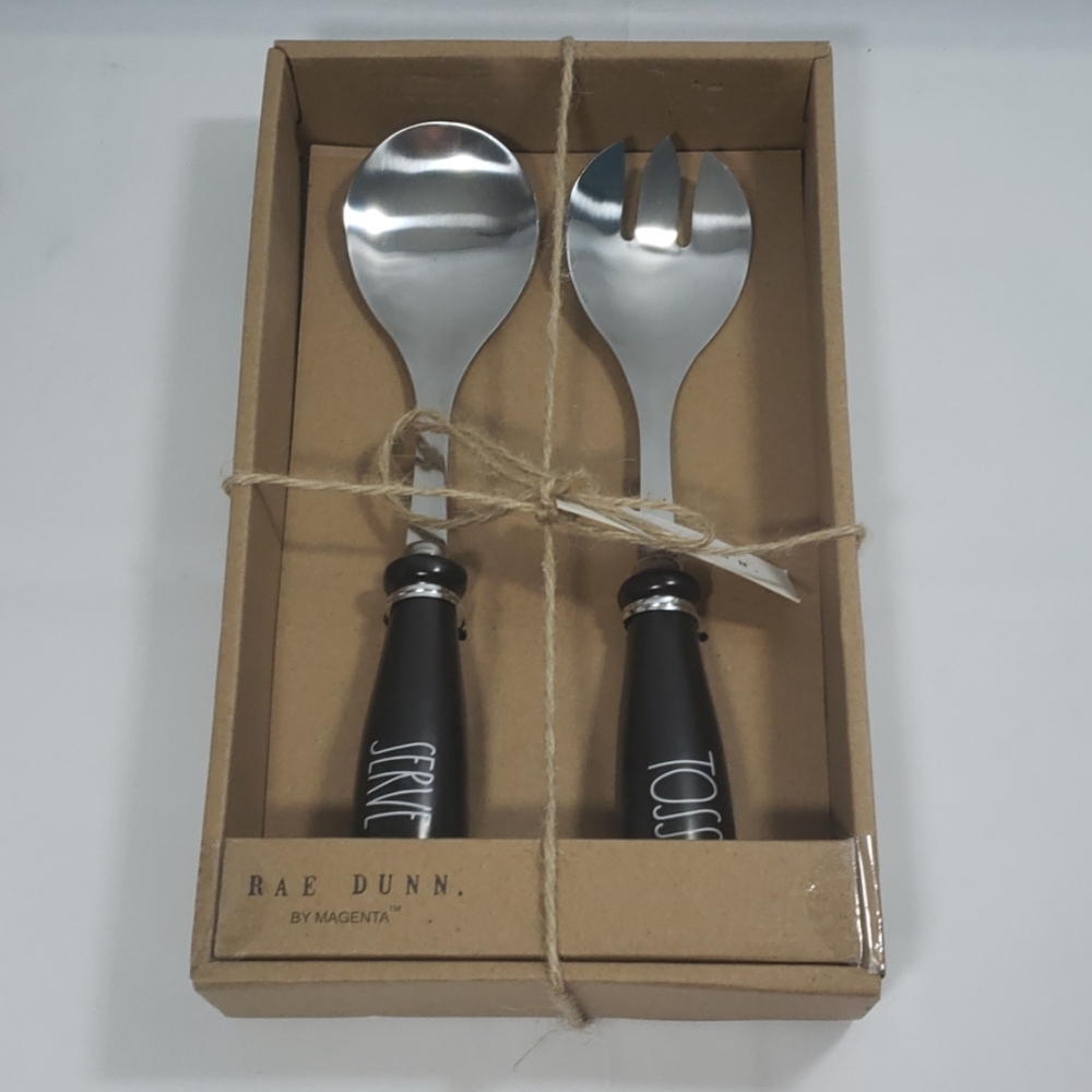 Rae Dunn Serving Utensils Toss and Serve Black